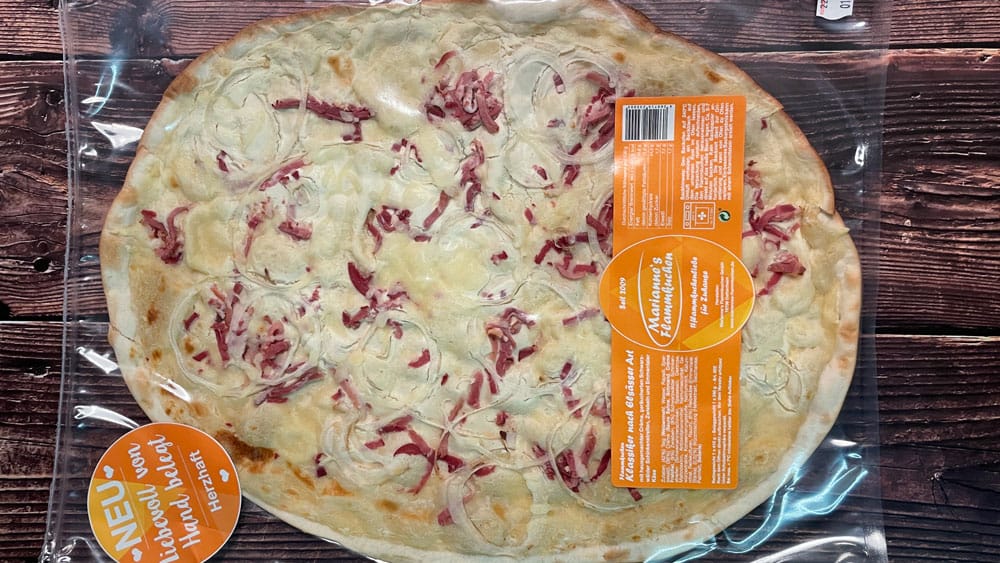 Vakuumierter Flammkuchen zum Selbstbacken